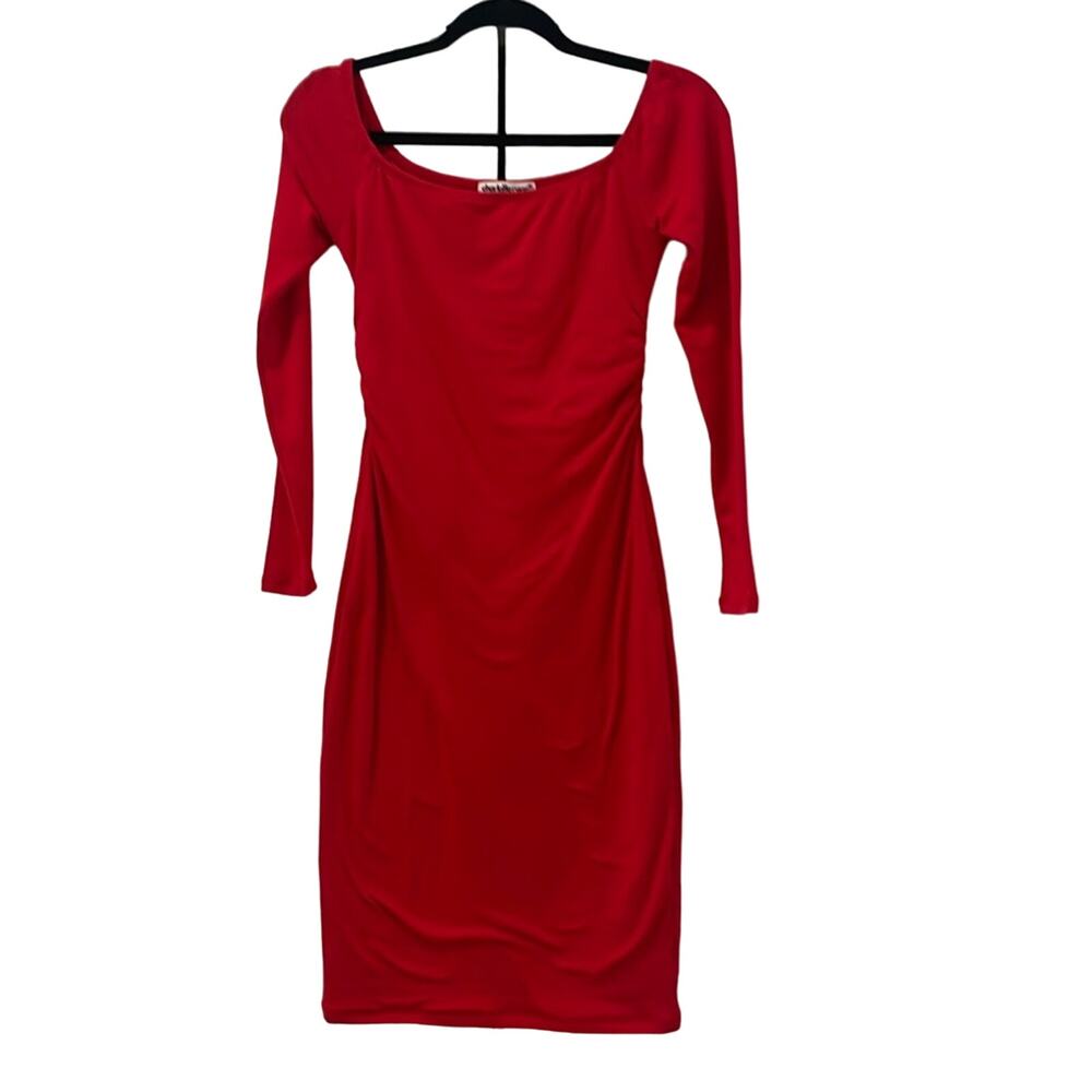 Charlotte Russe Bright Cherry Red Sexy Stretch Bodycon Dress Size Small